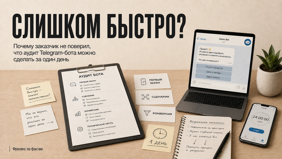 Слишком быстро? Аудит Telegram-бота за один день