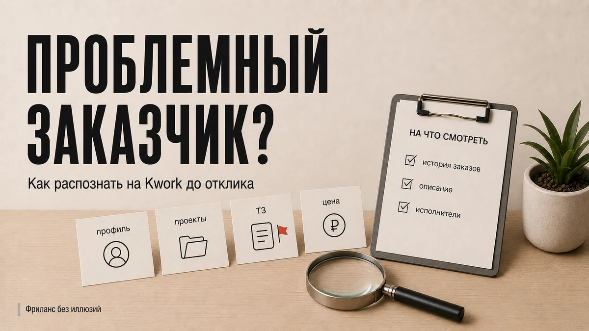 Проблемный заказчик на Kwork: как распознать до отклика
