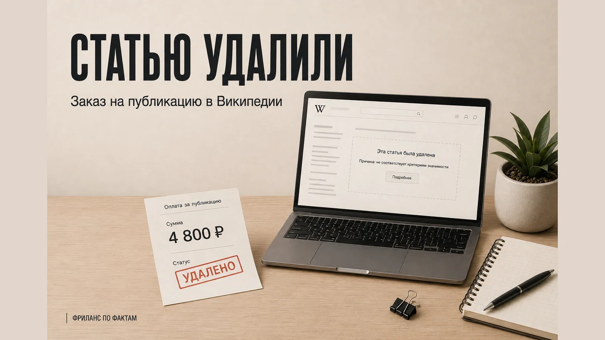 Статью удалили: заказ на публикацию в Википедии